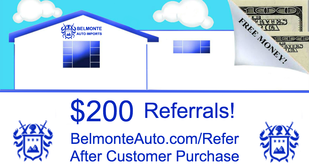 Belmonte Auto Referral Postcard 5 years no text